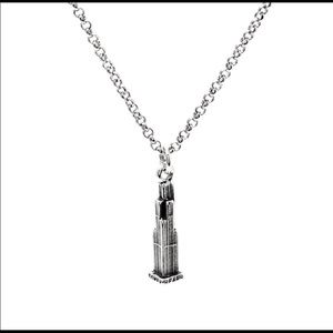 Chicago Sears Tower Silver Necklace Cubs Bears